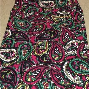 Lularoe Paisley Red Green White TC2 Leggings